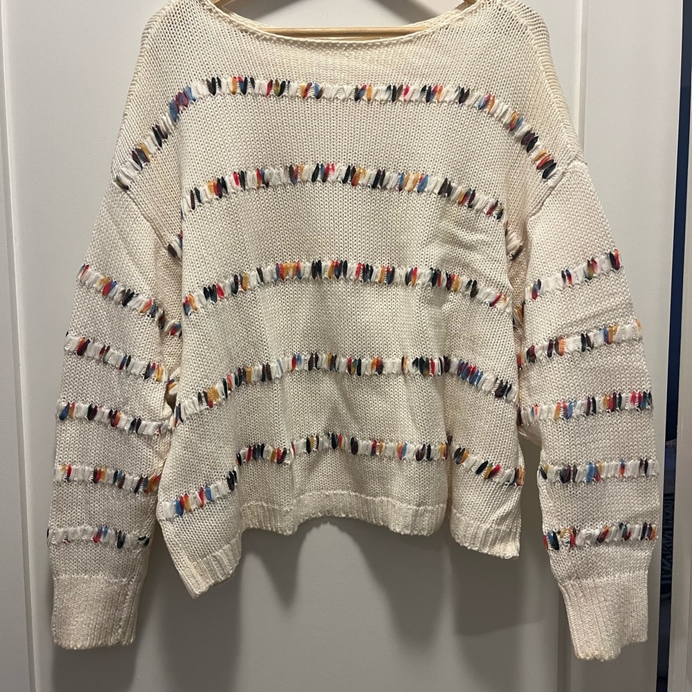 LOFT Colorful Striped Knit Sweater